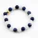 Lapis & Rainbow beaded bracelet, with Metal bead, Adjustable bracelet